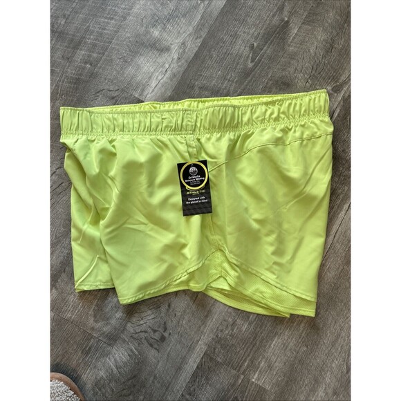 ATHLETIC WORKS Lime Green Lined Active Shorts Elastic Waist Sz XXL - Picture 9 of 9